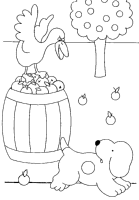 A coloring page of spot the dog